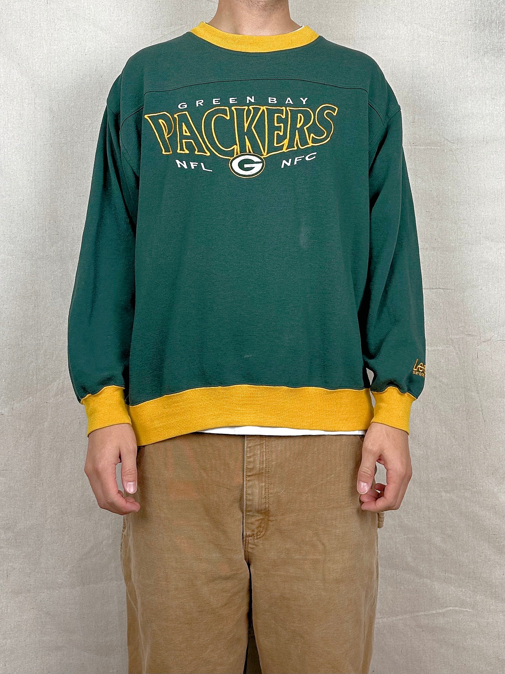 Vintage Green Bay Packers hoodie, yellow NFL embroidered sweatshirt 