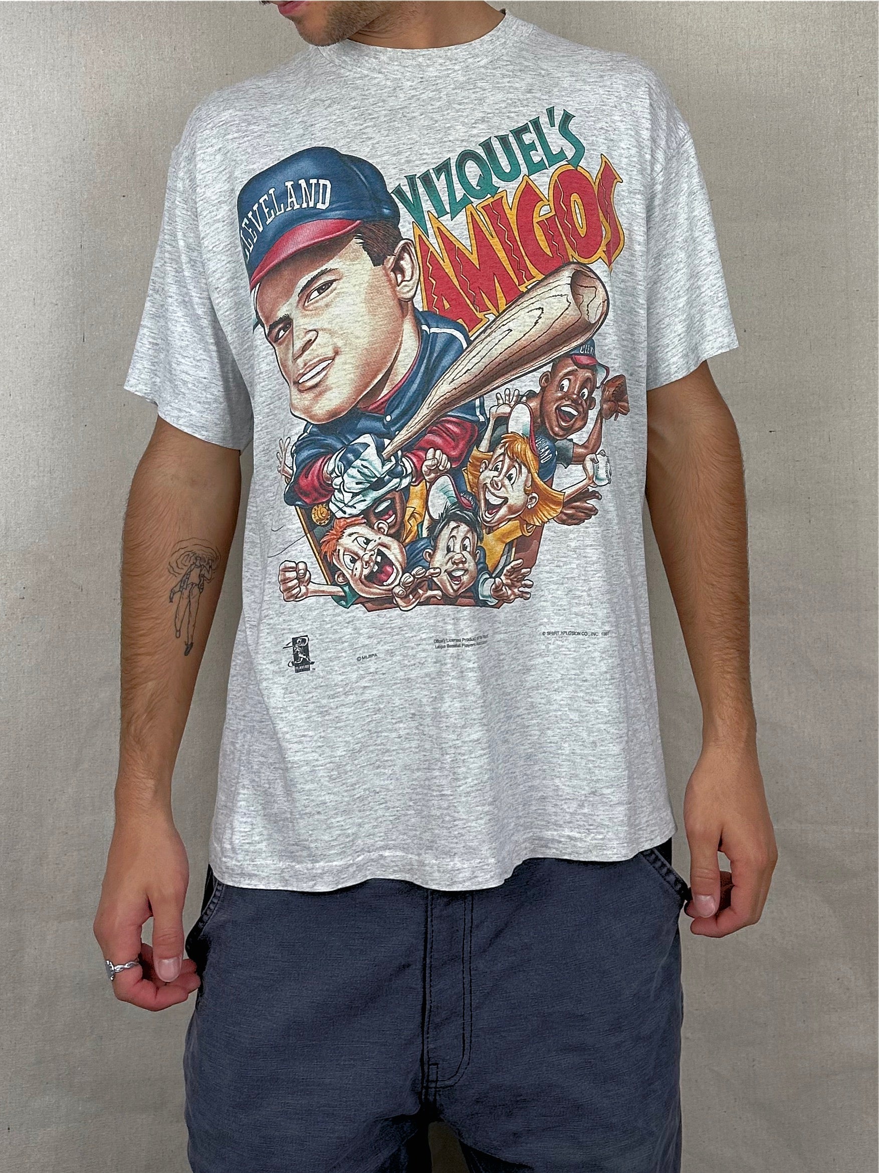 Vintage Cleveland Indians Shirt Xplosion Baseball Tshirt, Size