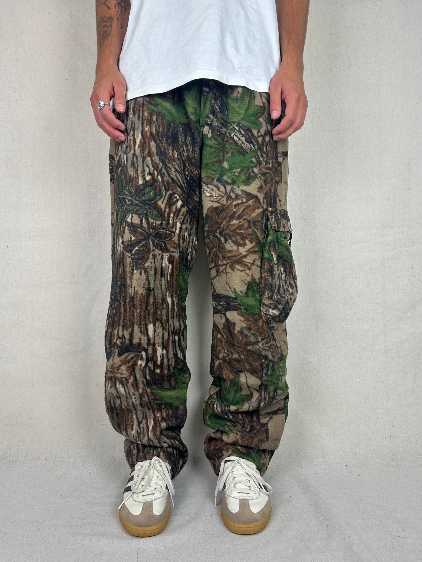 90's Cabela's Realtree Camo USA Made Vintage Fleece Pants Size 38x35