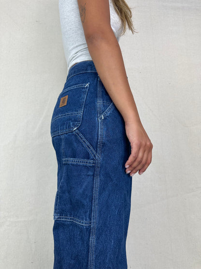 90's Carhartt Contrast Stitch Vintage Carpenter Jeans Size 30x31