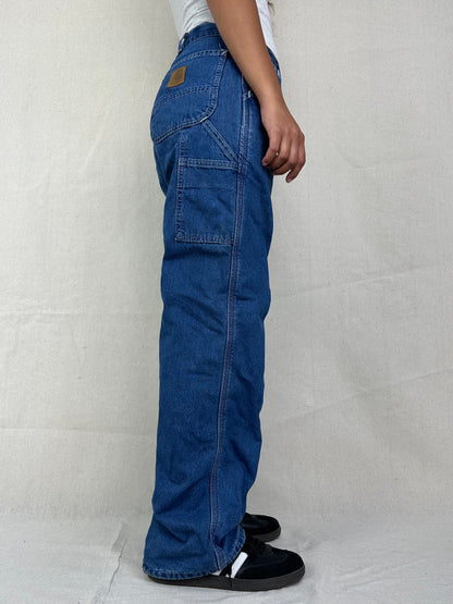 90's Carhartt Contrast Stitch USA Made Vintage Carpenter Jeans Size 29x31