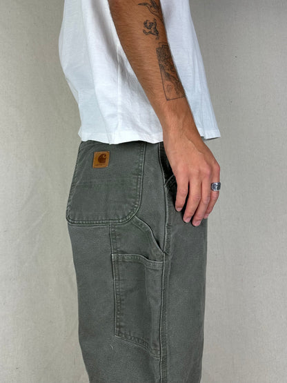 90's Carhartt Heavy Duty Vintage Carpenter Jeans Size 35x30