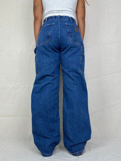 90's Carhartt Contrast Stitch Vintage Heavy Duty Carpenter Jeans Size 29x32