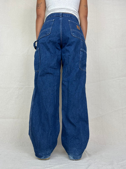 90's Carhartt Contrast Stitch Vintage Carpenter Jeans Size 30x31