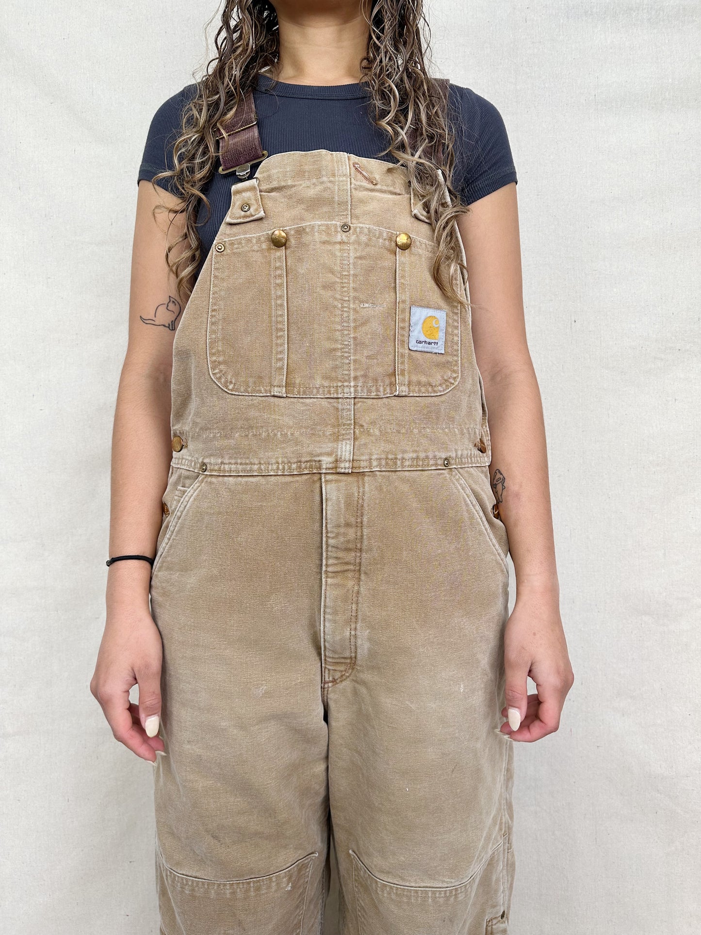 90's Carhartt Heavy Duty USA Made Vintage Dungarees/Overalls up to Size 36"