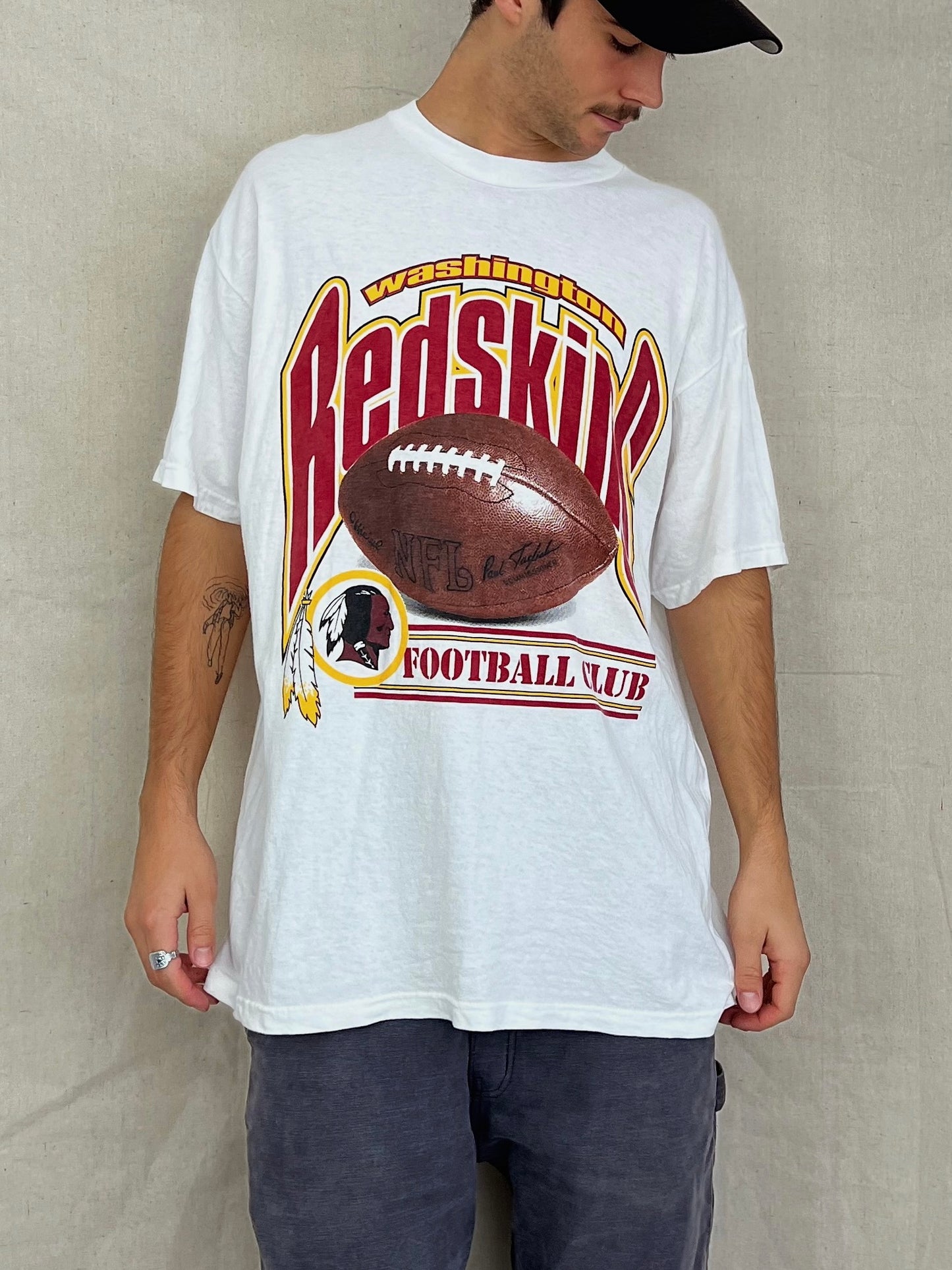 90's Washington Redskins NFL USA Made Vintage T-Shirt Size XL-2XL