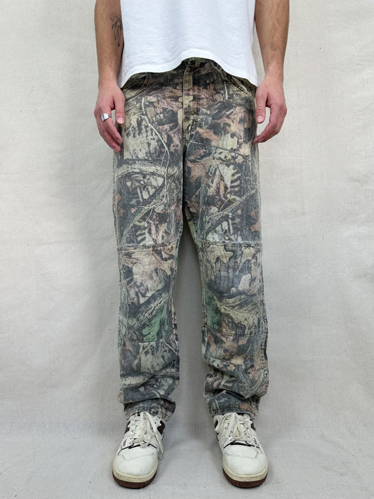 90's Wrangler Realtree Camo USA Made Vintage Double Knee Jeans Size 32x32