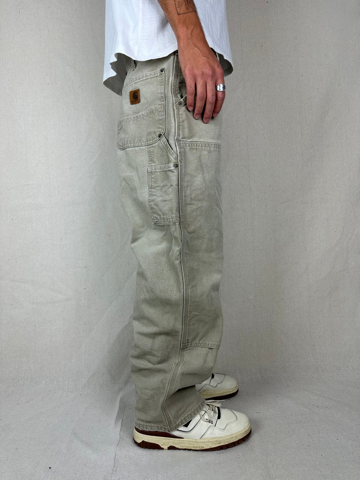 90's Carhartt Heavy Duty Double Knee Vintage Carpenter Jeans Size 37x30