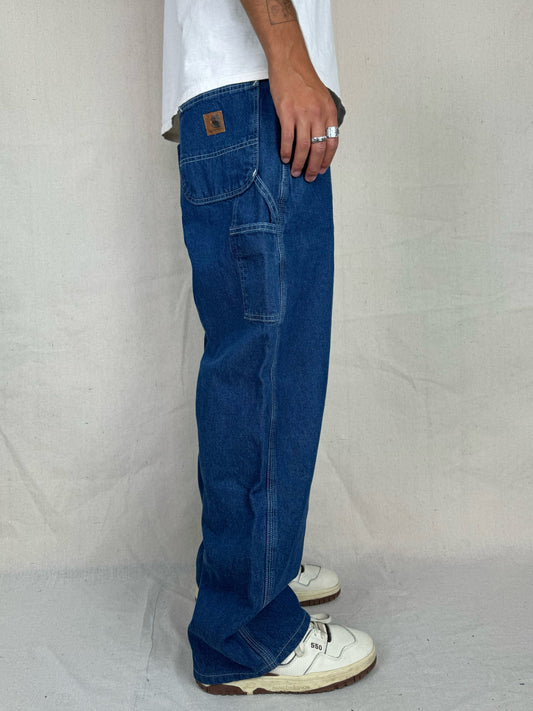 90's Carhartt Contrast Stitch Vintage Carpenter Jeans Size 33x31