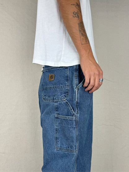 90's Carhartt Heavy Duty Vintage Carpenter Jeans Size 36x34