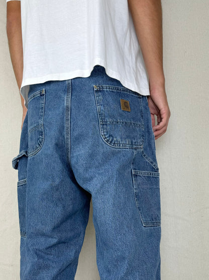 90's Carhartt Heavy Duty Vintage Carpenter Jeans Size 36x34