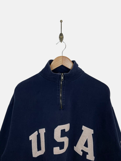 90's USA Quarter Zip Vintage Sweatshirt Size L