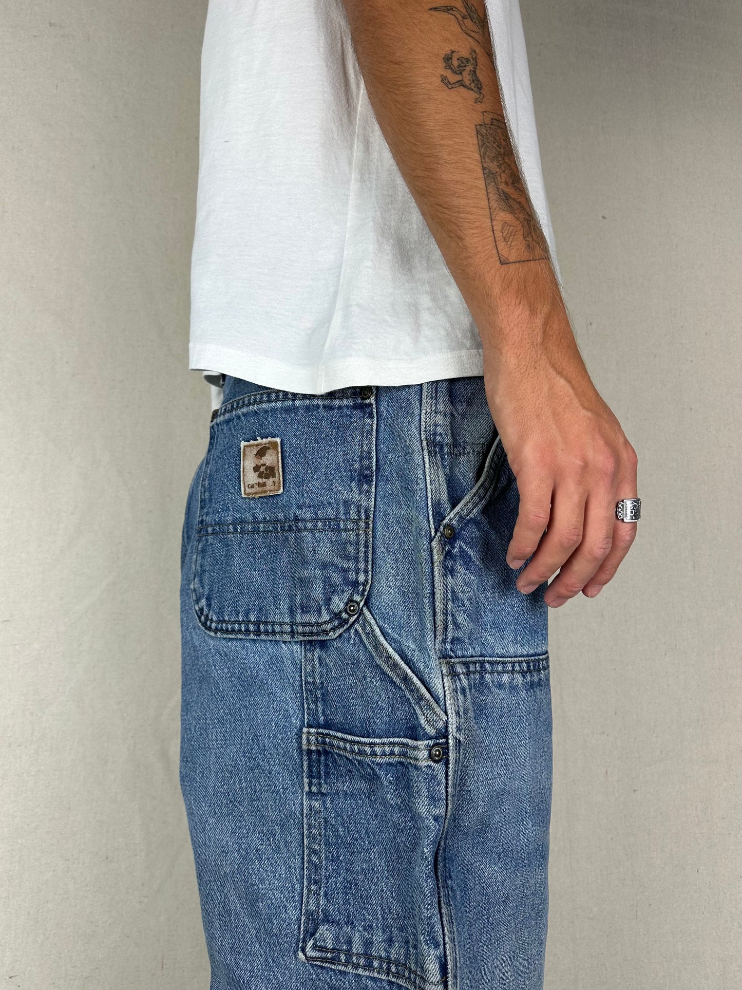 90's Carhartt Heavy Duty Double Knee USA Made Vintage Carpenter Jeans Size 36x32