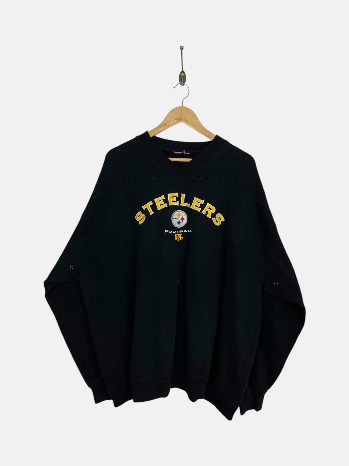 90's Steelers Embroidered Vintage Sweatshirt Size 2XL-3XL