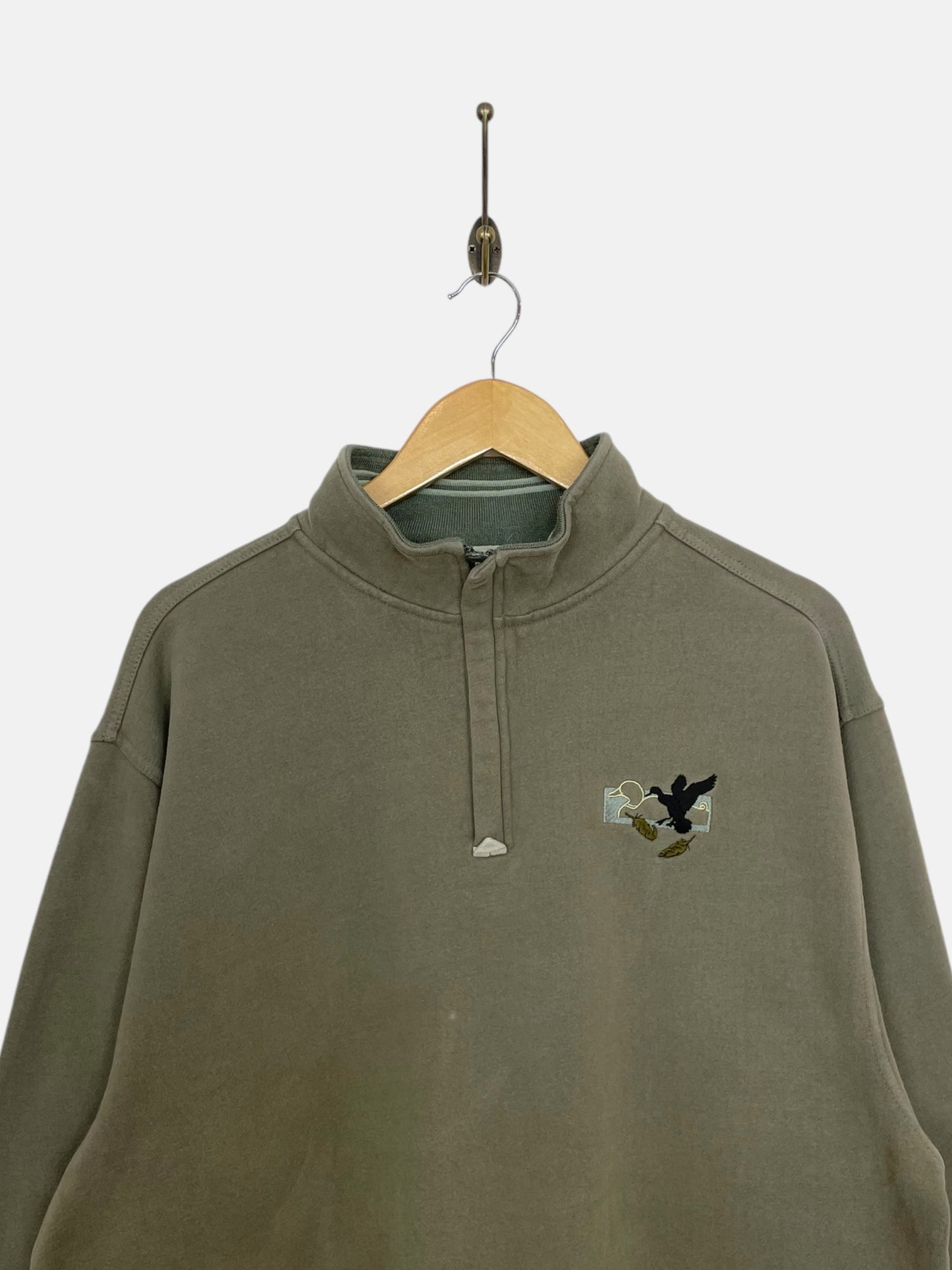 90's Duck Quarterzip Embroidered Vintage Sweatshirt Size L