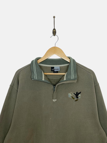 90's Duck Quarterzip Embroidered Vintage Sweatshirt Size L