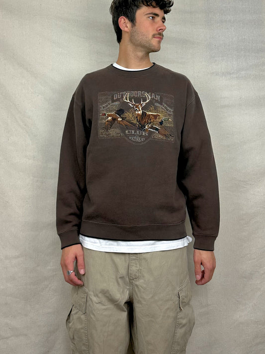 Outdoorsman Club Embroidered Vintage Sweatshirt Size S-M