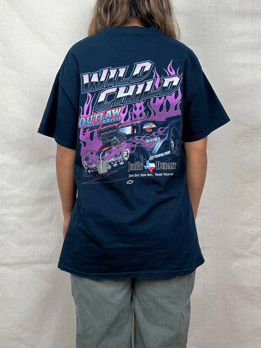 90's Wild Child Outlaw Pro Mod Vintage Racing T-Shirt Size 12-14