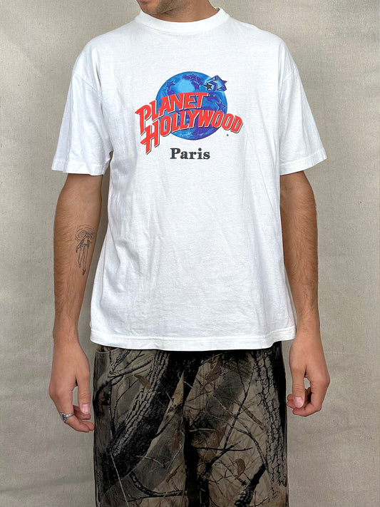 90's Planet Hollywood Paris USA Made Vintage T-Shirt Size 12-14