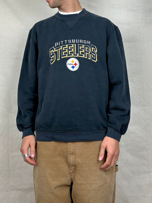 90's Pittsburgh Steelers Reebok NFL Embroidered Vintage Sweatshirt Size M