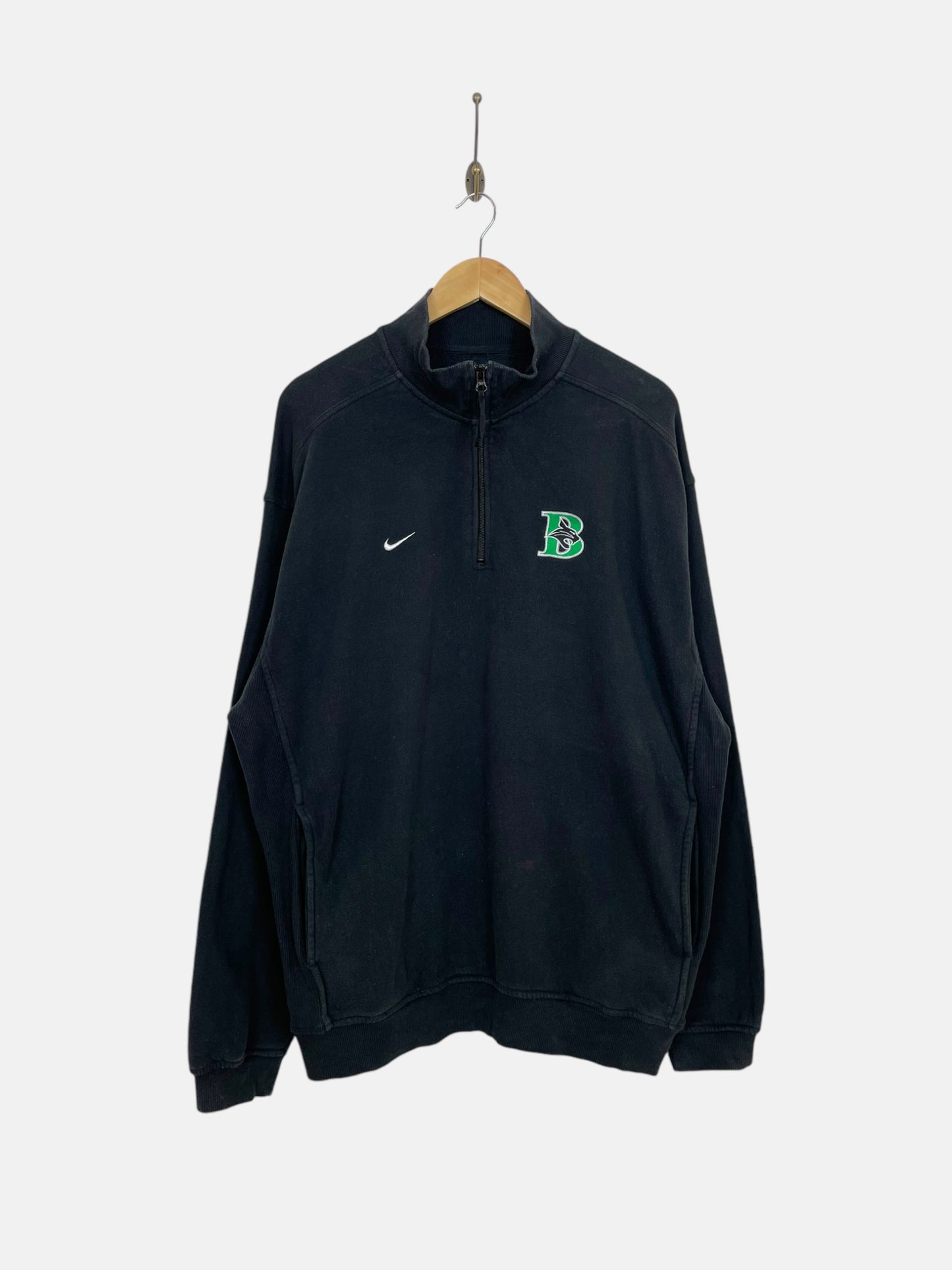 90's Nike Bluffton Bobcats Embroidered Vintage Quarterzip Sweatshirt Size 2XL