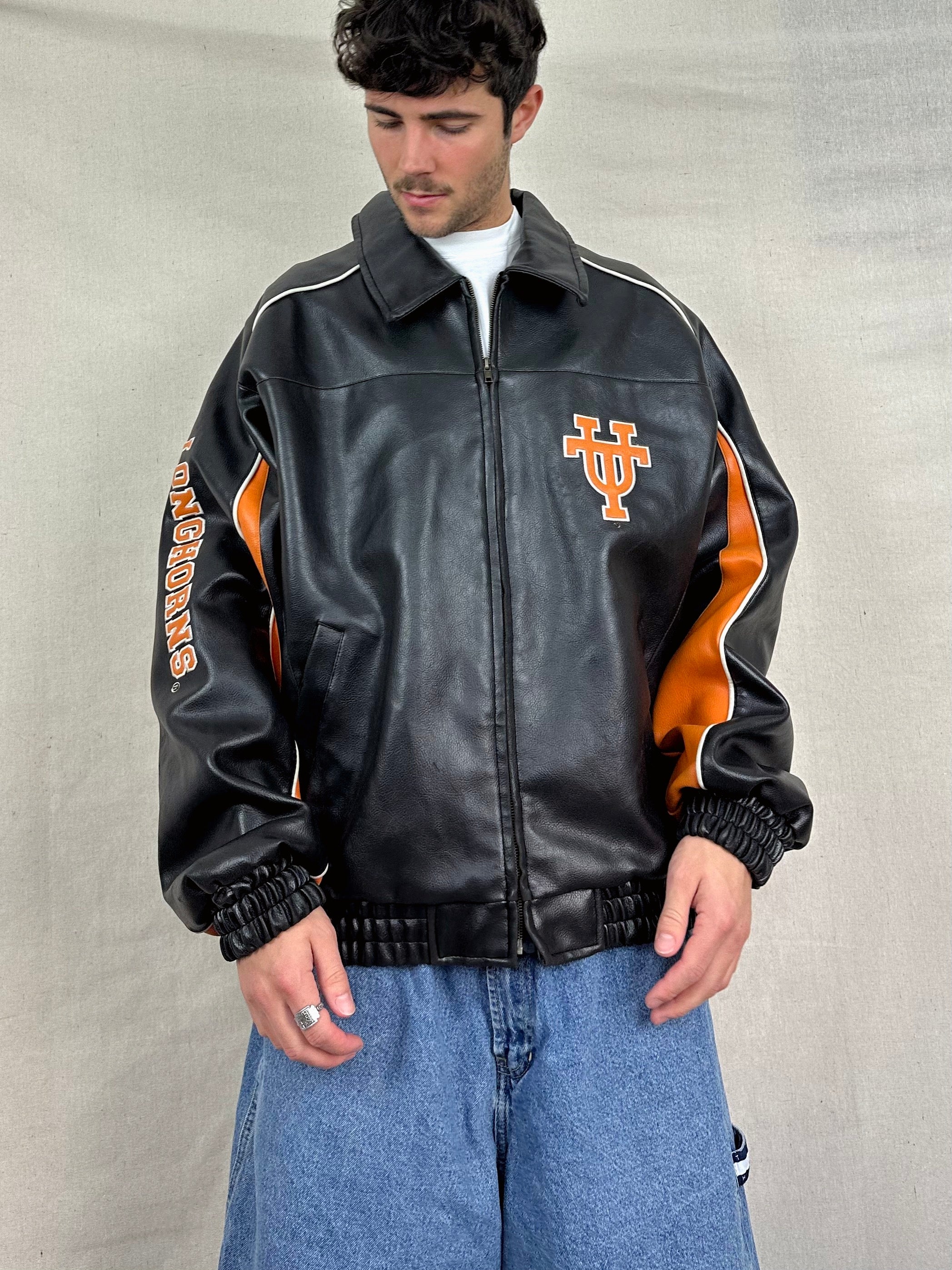 Vintage Leather UT Longhorns buying Jacket.