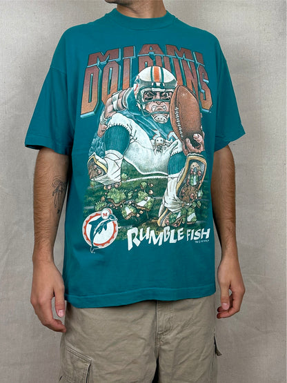 1993 Miami Dolphins NFL USA Made Vintage T-Shirt Size XL