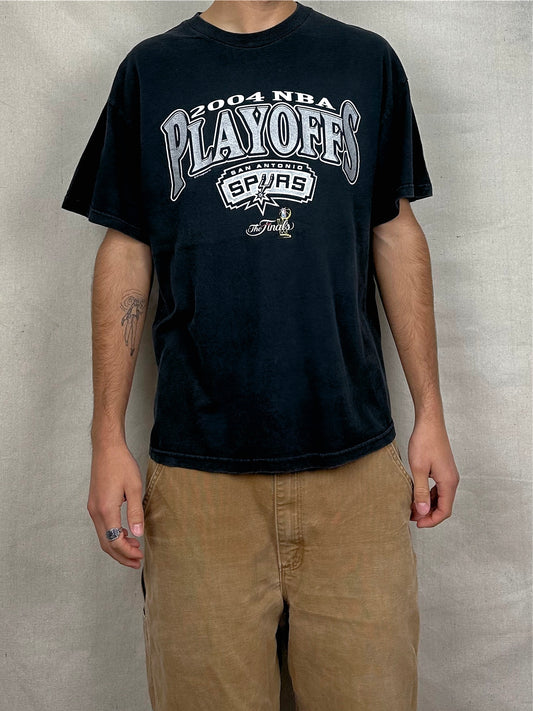 San Antonio Spurs 2004 NBA Playoffs Vintage T-Shirt Size M