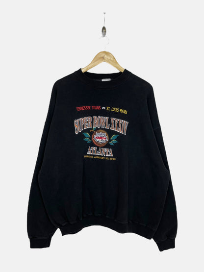 90's Atlanta Super Bowl Embroidered Vintage Sweatshirt Size XL