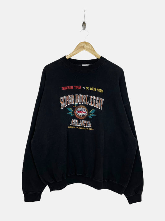 90's Atlanta Super Bowl Embroidered Vintage Sweatshirt Size XL