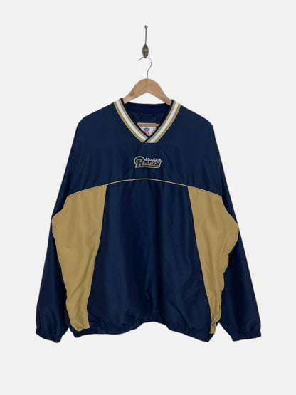 90's NFL St Louis Rams Embroidered Vintage Pullover Jacket Size 2XL