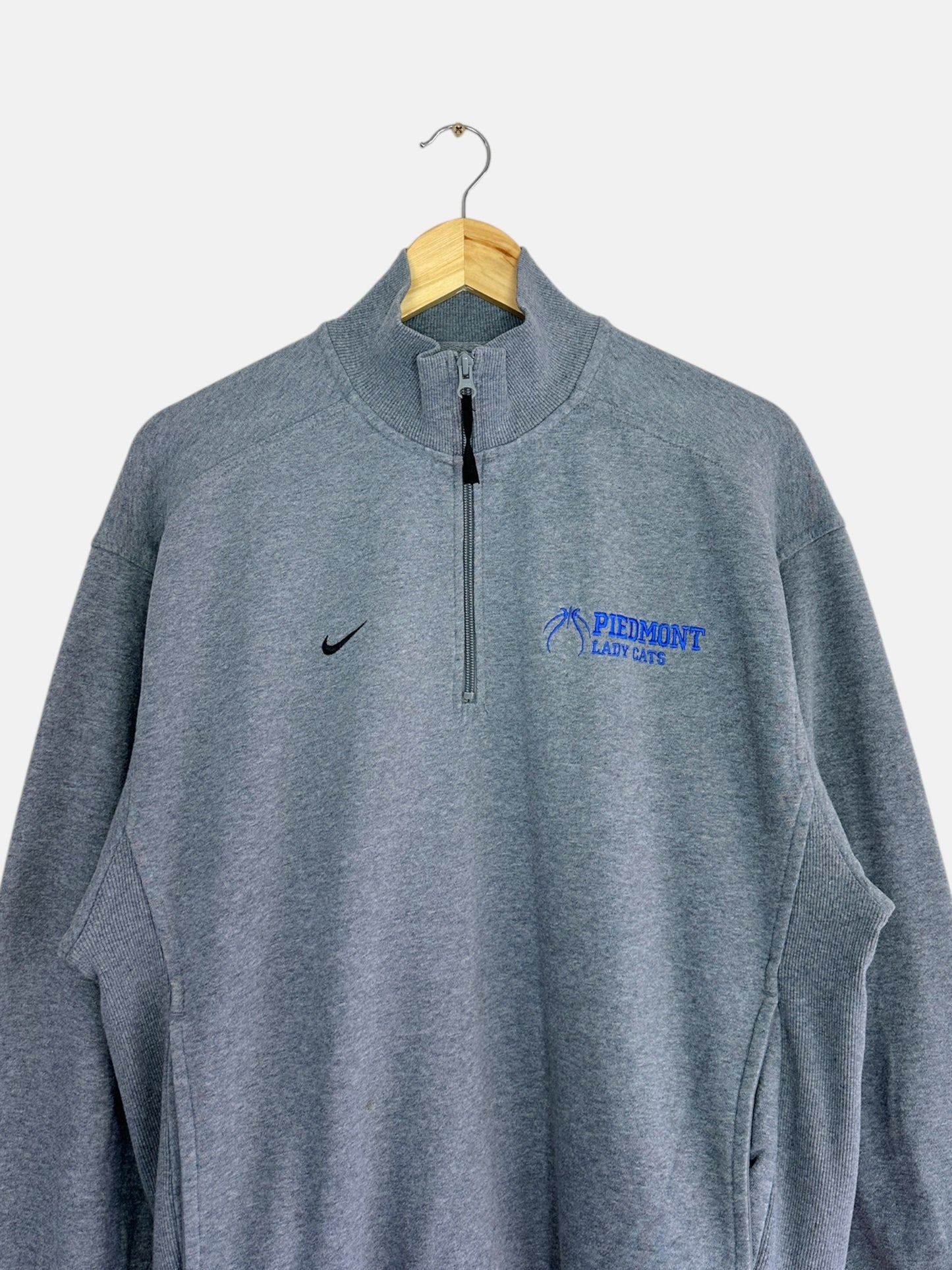 90's Nike Piedmont Lady Cats Embroidered Vintage Quarter-zip Sweatshirt Size L