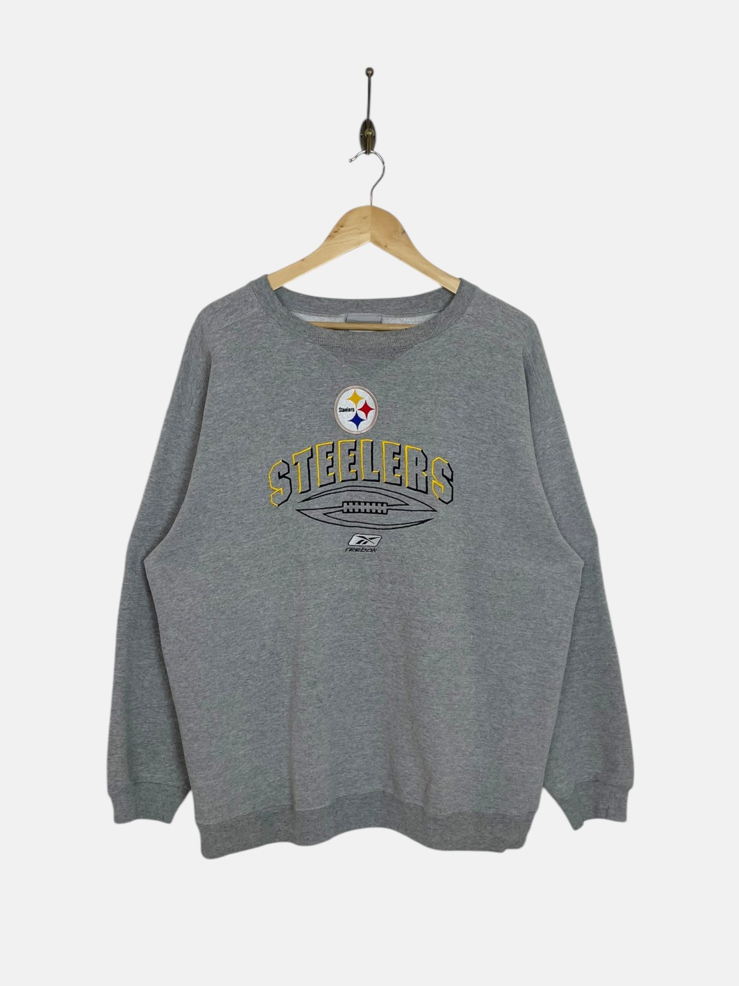 90's Reebok NFL Steelers Embroidered Vintage Sweatshirt Size XL