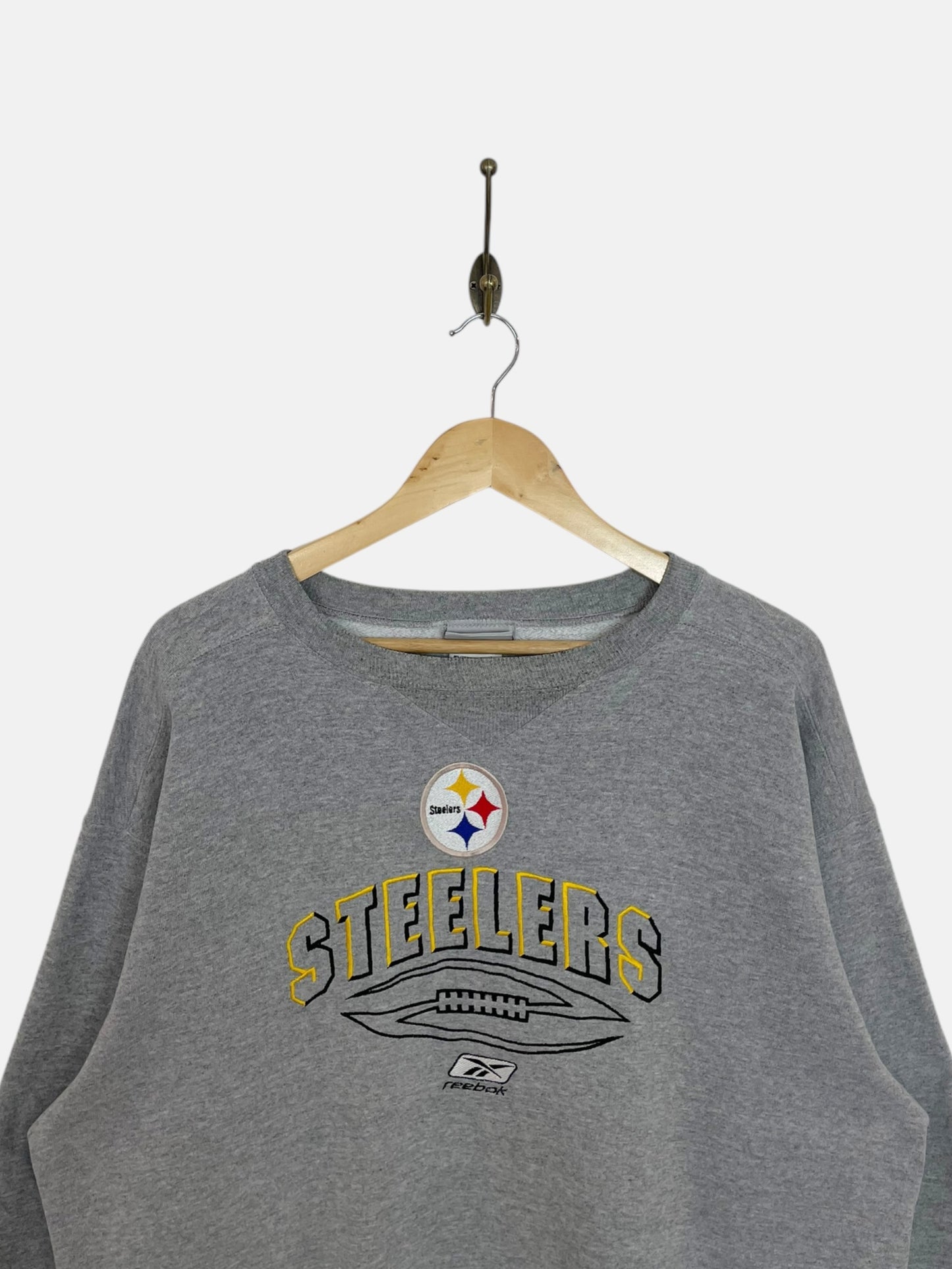 90's Reebok NFL Steelers Embroidered Vintage Sweatshirt Size XL