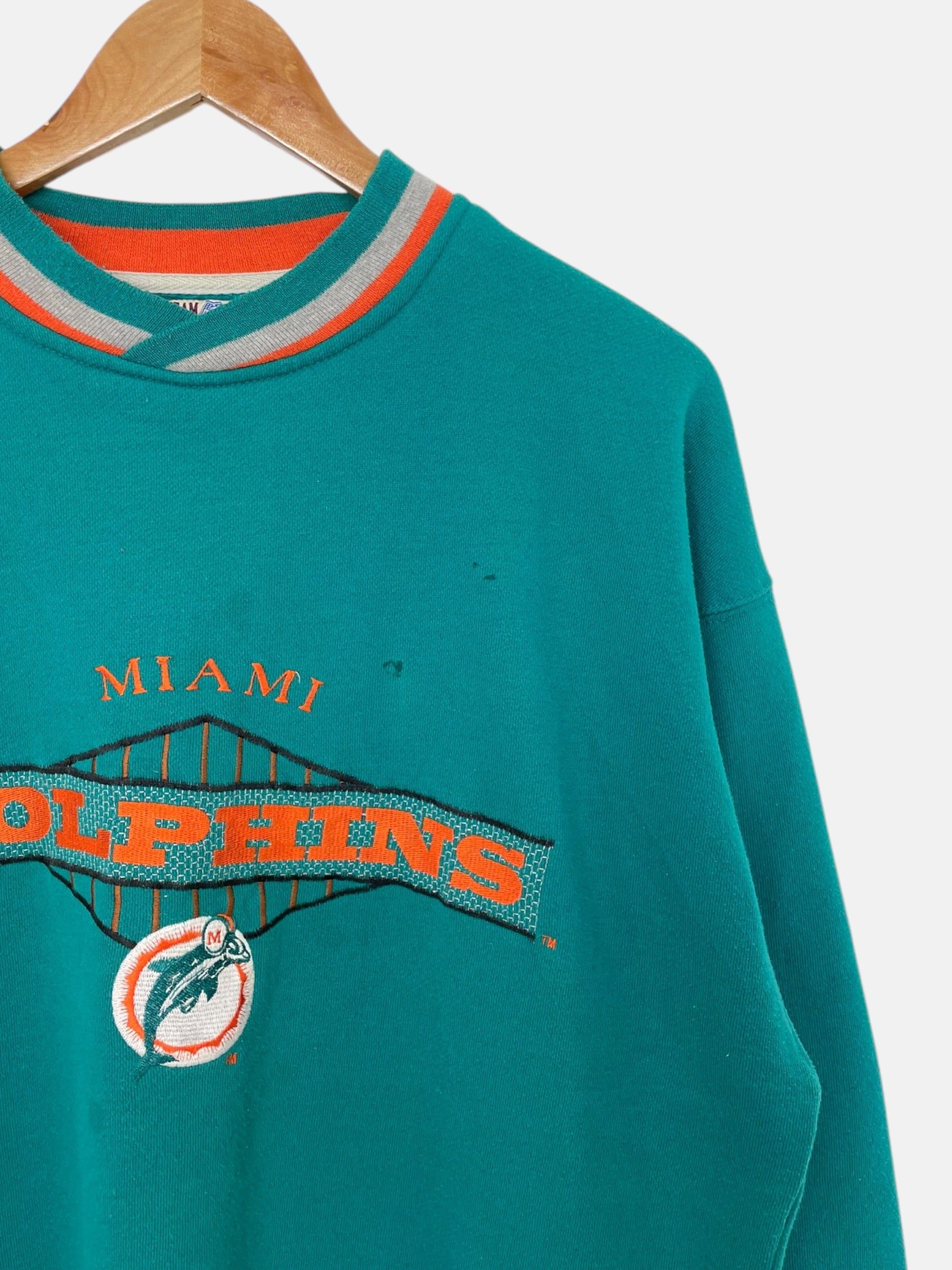 Vintage Miami Dolphins Sweatshirt Logo 7 Embroidered Mens Size XL 90s shops Rare