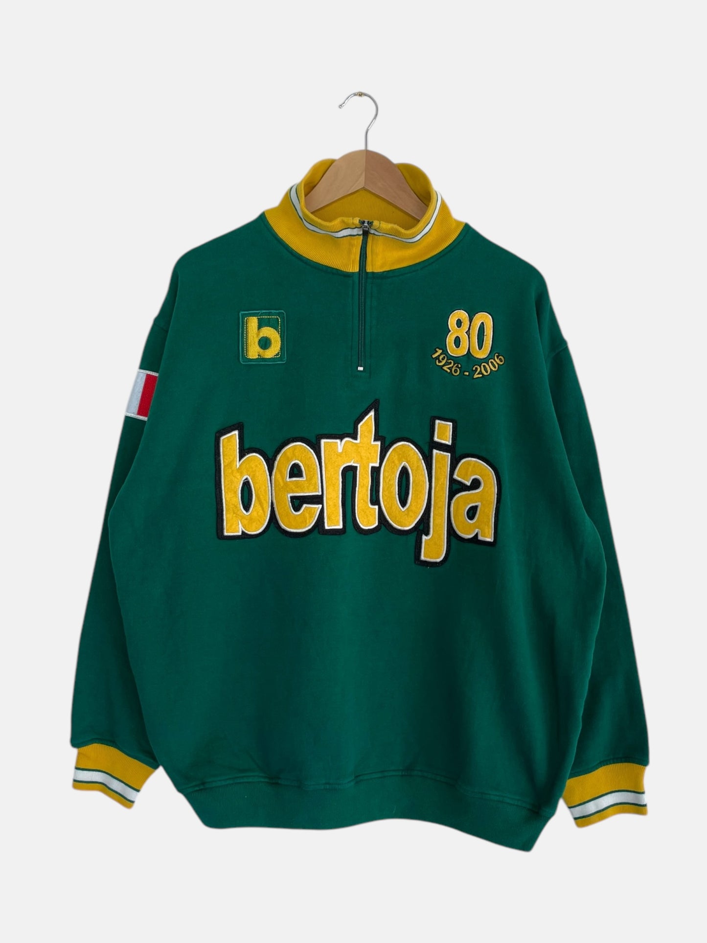 90's Bertoja Embroidered Vintage Quarter-zip Sweatshirt Size XL