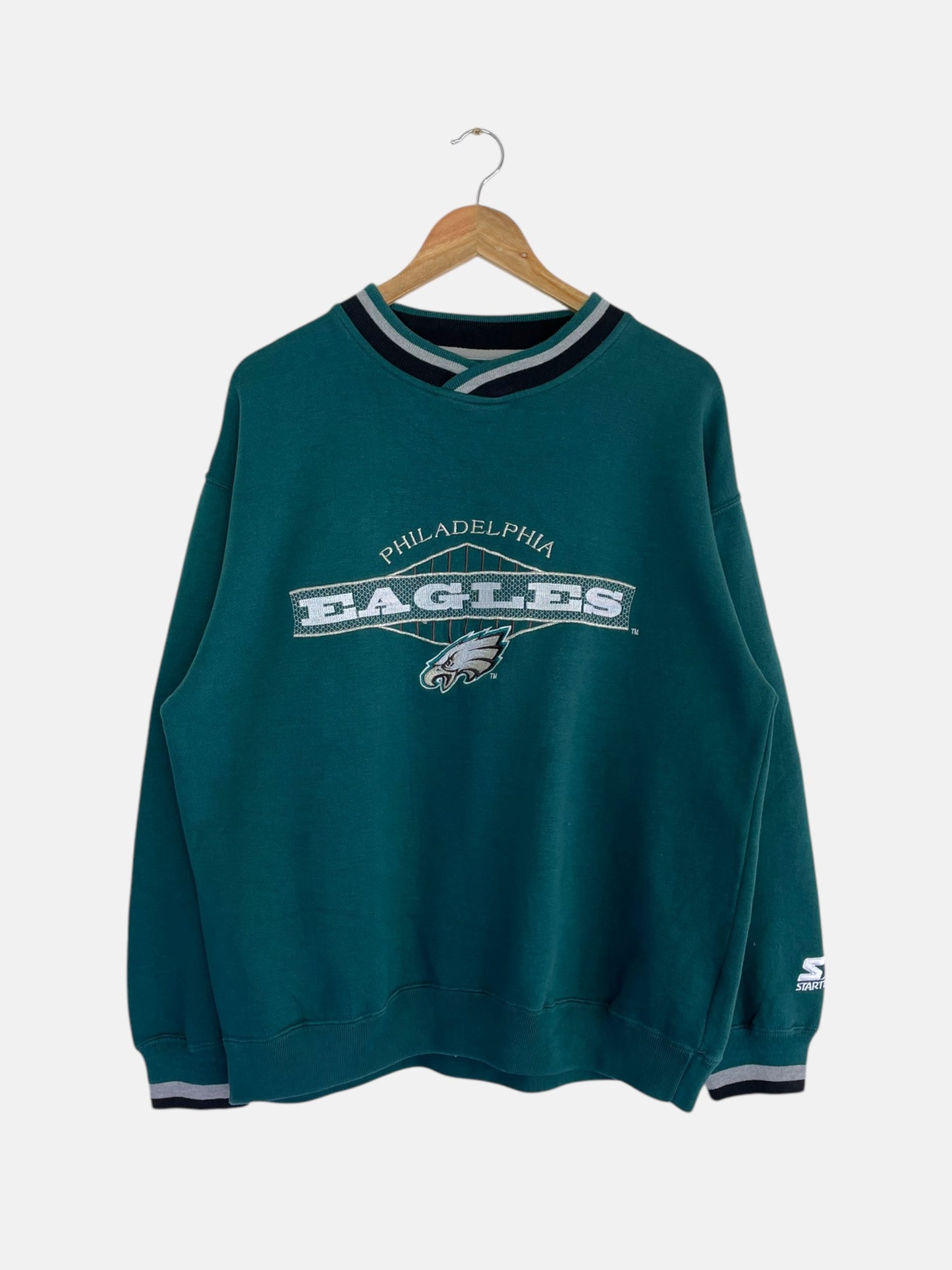 90's Starter NFL Philadelphia Eagles Embroidered Vintage Sweatshirt Size L