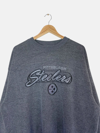 90's NFL Pittsburgh Steelers Embroidered Vintage Sweatshirt Size 2XL