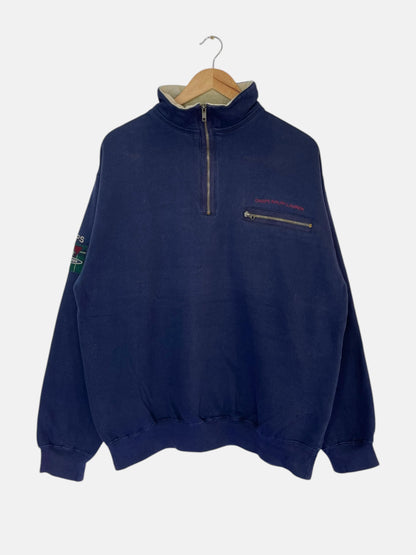 90's Chaps Ralph Lauren Embroidered Vintage Quarter-zip Sweatshirt Size L