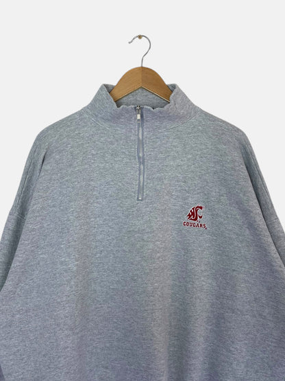 90's NFL Washington State Cougars Embroidered Vintage Quarter-zip Sweatshirt Size 2XL