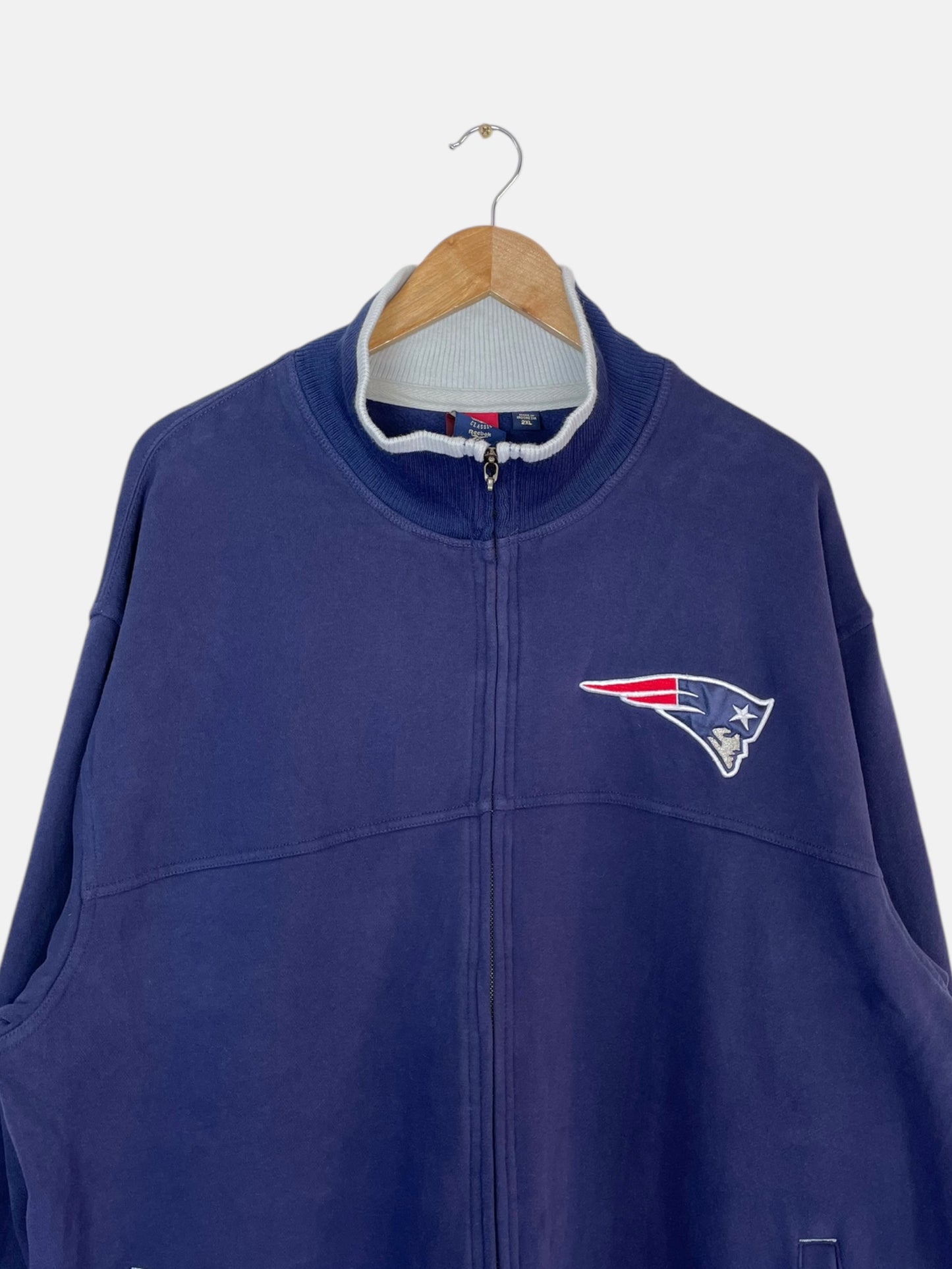 90's Reebok NFL Patriots Embroidered Vintage Quarter-zip Sweatshirt Size 2XL-3XL