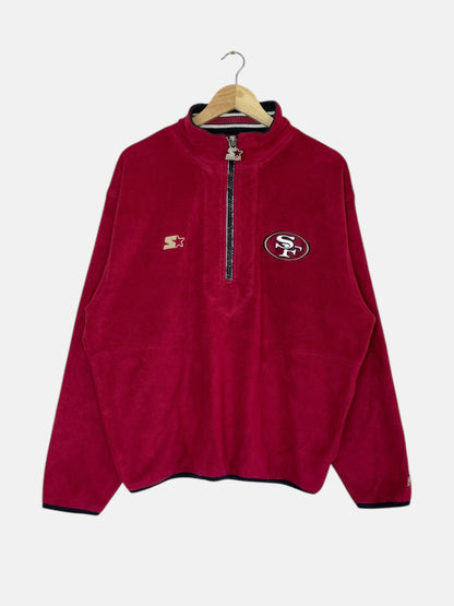 90's Starter NFL San Francisco 49ers Embroidered Vintage Quarter-zip Sweatshirt Size 2XL