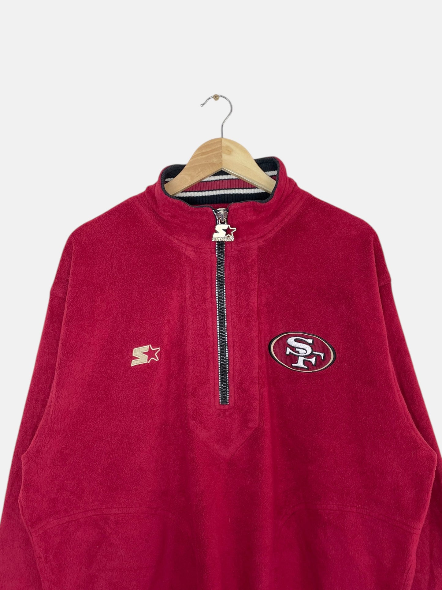 90's Starter NFL San Francisco 49ers Embroidered Vintage Quarter-zip Sweatshirt Size 2XL