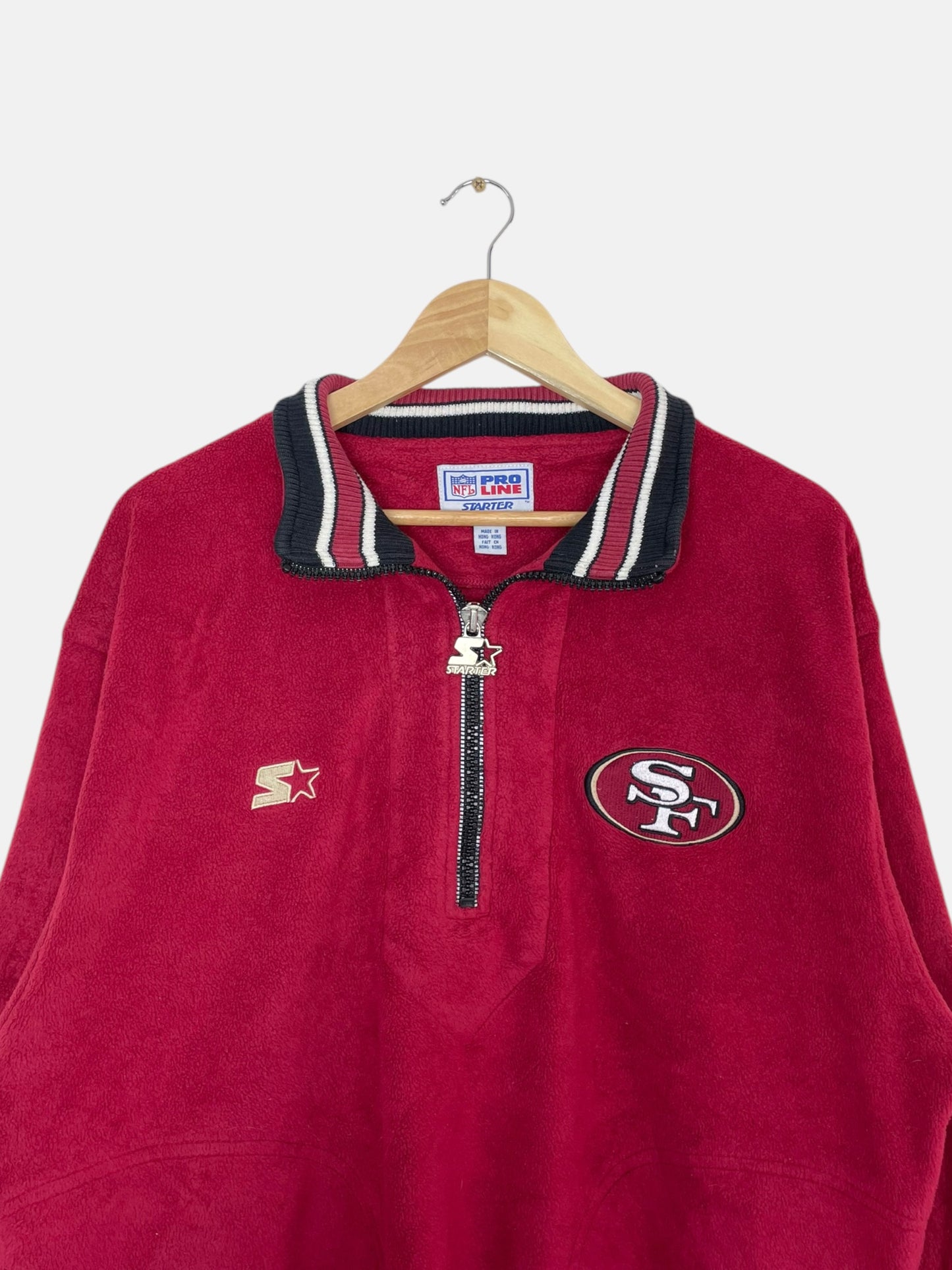 90's Starter NFL San Francisco 49ers Embroidered Vintage Quarter-zip Sweatshirt Size 2XL