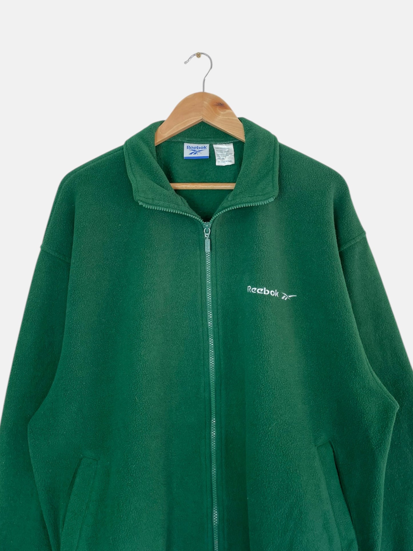 90's Reebok Embroidered Vintage Fleece Zip-up Sweatshirt Size L-XL