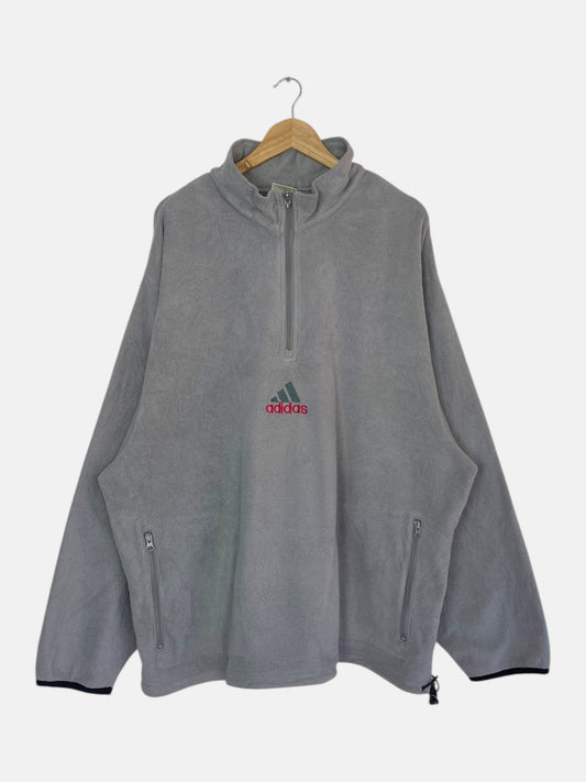 90's Adidas Embroidered Vintage Fleece Quarter-zip Sweatshirt Size 3XL