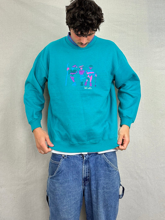 90's Whistler USA Made Embroidered Vintage Sweatshirt Size 12