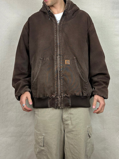90's Carhartt Heavy Duty Lined Vintage Jacket with Hood Size 2-3XL