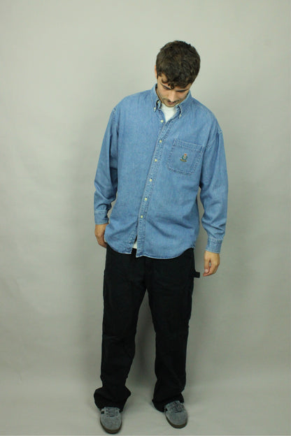 90's Chaps Ralph Lauren Embroidered Vintage Button-Up Shirt Size M-L