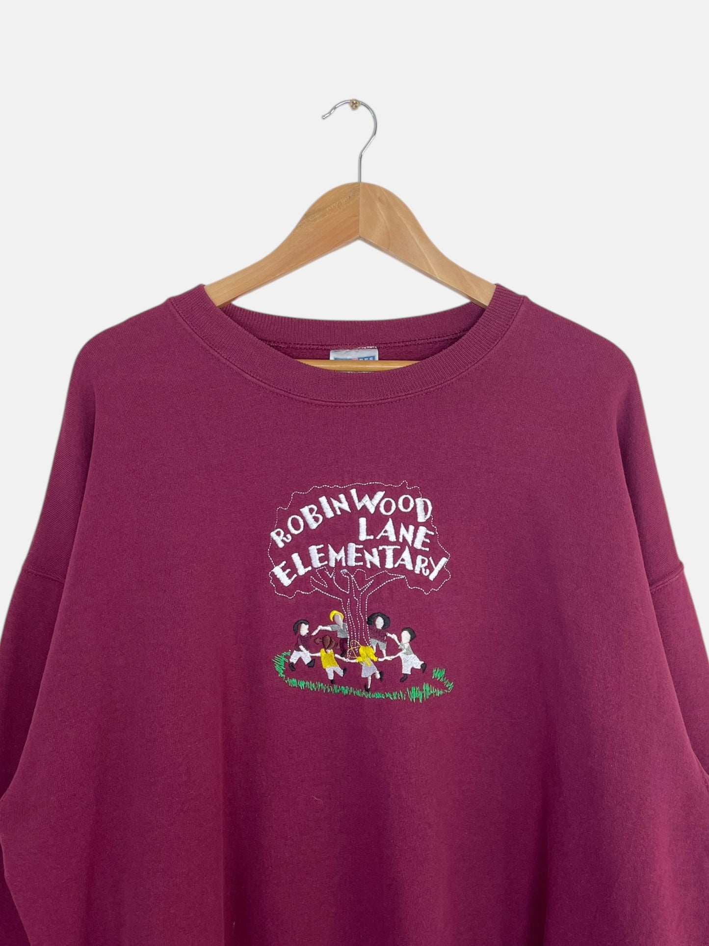 90's Robinwood Lane Elementary Embroidered Vintage Sweatshirt Size XL